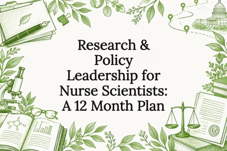 Decorative nurse scientist leadership title card