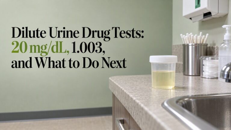Capped urine specimen cup in collection restroom