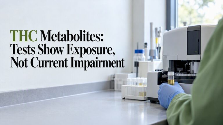 Specimen vial beside laboratory testing instrument