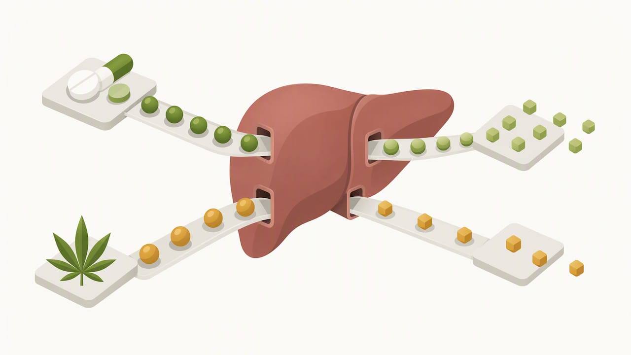 Medication and THC metabolites through enzyme pathways